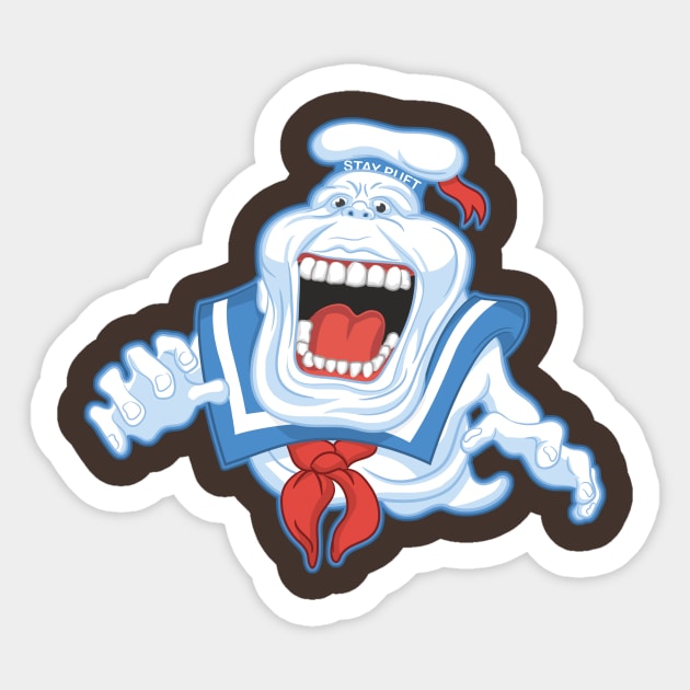 Ghostbusters Stay Puft Marshmallow Slimer Sticker by DeepFriedArt